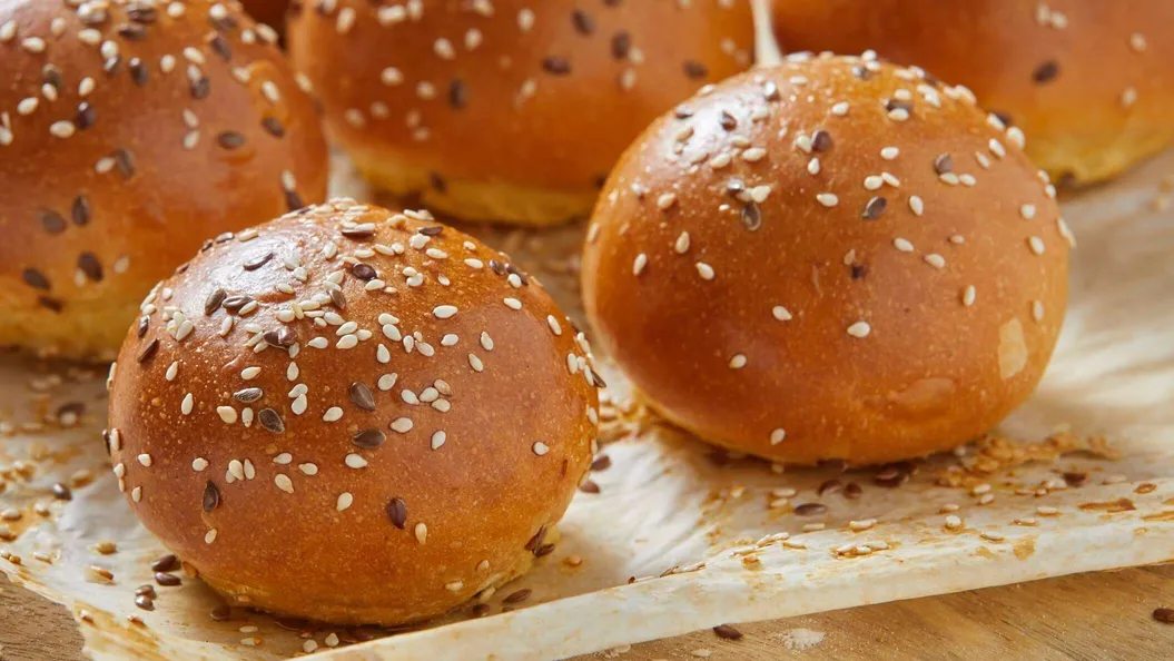 Brioche buns made from this recipe